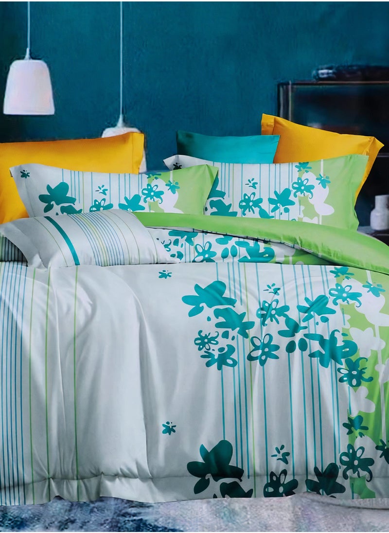 Dream Decor Soft and Durable Fitted Bed Sheet Set - 100% Polyester with 2 Pillow Case 180x200x25 cm King Size  - Image 1