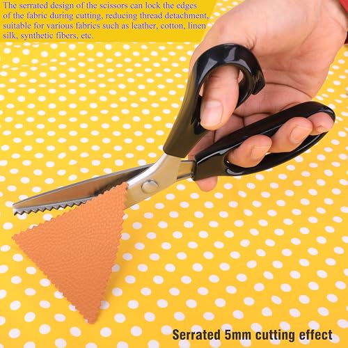 Hui Tong Strong & Sharpe Pinking Shears,Pinking Shears Scissors for Fabric, Serrated and Scalloped Scissors Fabric,3mm,5mm,7mm (Serrated 5mm) - Image 5
