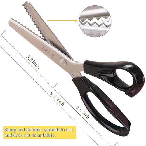 Hui Tong Strong & Sharpe Pinking Shears,Pinking Shears Scissors for Fabric, Serrated and Scalloped Scissors Fabric,3mm,5mm,7mm (Serrated 5mm) - Image 4