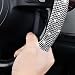 CAR PASS Bling Diamond Segmented Steering Wheel Cover with Crystal Rhinestones 2PCS Wheel Protector NonSlip Cute Car Accessories Universal Fit DShape OShape 145 to 16 for Women Silver Diamond - Image 3