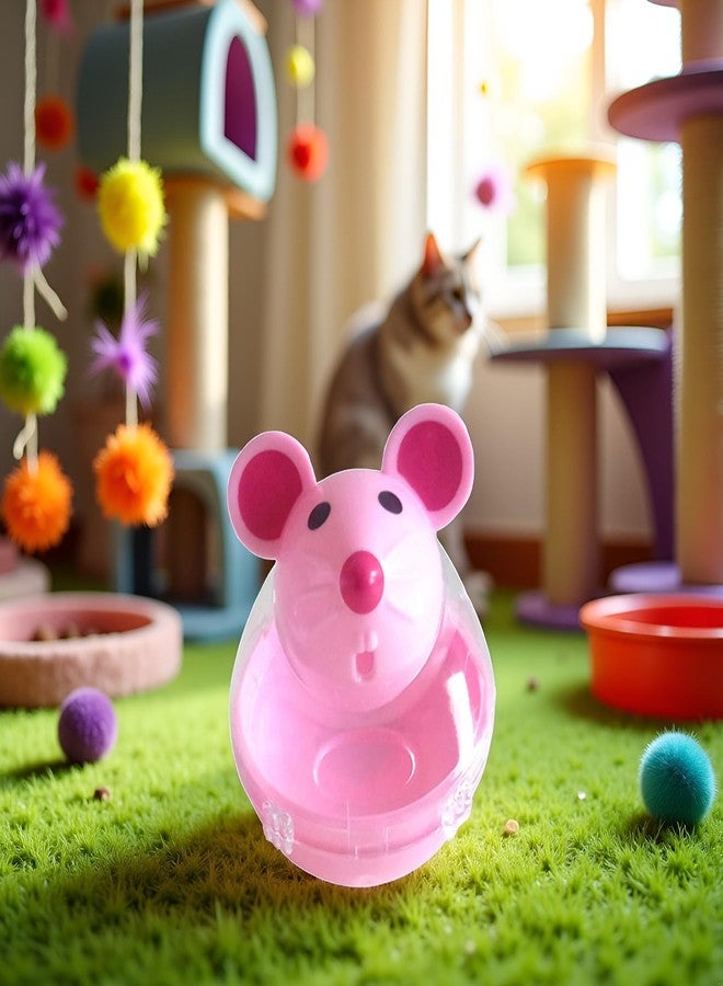 SquarezhenBo Mouse Shape Interactive Toys for Cats Toy,Play Cat Toy Pet Cat,Kitte Treat Holder Food Storage Dispenser Chew Play Toy for Indoor Cat and Kitten Exercise,Mice and Animal Toys (Pink) - Image 5