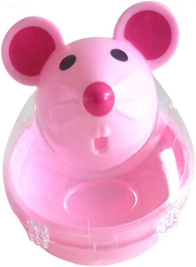 SquarezhenBo Mouse Shape Interactive Toys for Cats Toy,Play Cat Toy Pet Cat,Kitte Treat Holder Food Storage Dispenser Chew Play Toy for Indoor Cat and Kitten Exercise,Mice and Animal Toys (Pink) - Image 1
