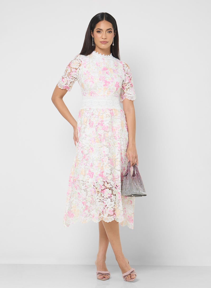 ELLA Floral Lace Dress - Image 1