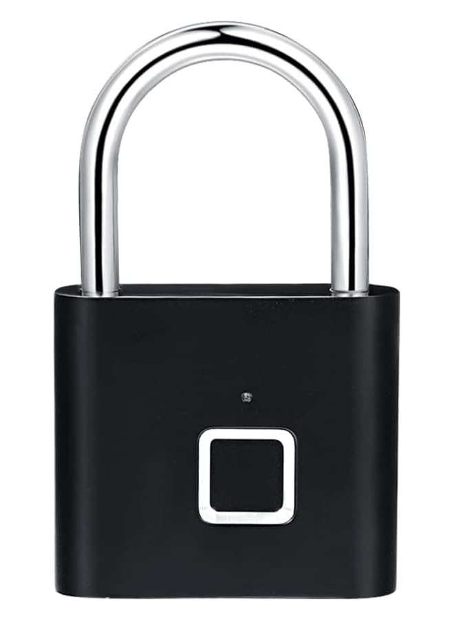 PROMASS PROMASS Fingerprint Padlock, Fingerprint Waterproof Keyless Anti-Theft, Security Digital Lock Portable for Locker, Gym, Door, Luggage, Suitcase, Handbags, Wardrobes (Black)  - Image 1