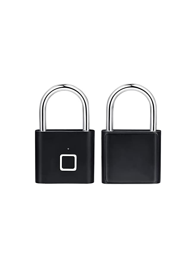 PROMASS PROMASS Fingerprint Padlock, Fingerprint Waterproof Keyless Anti-Theft, Security Digital Lock Portable for Locker, Gym, Door, Luggage, Suitcase, Handbags, Wardrobes (Black)  - Image 2