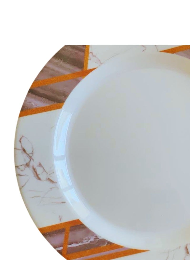 ALLKING Melamine Dinner Plate 10" - Plate with playful Classic decoration, dishwasher safe | Dinner Plates for Everyday Use, Break-resistant and Lightweight | D601 | Set of 6 | Brown - Image 3