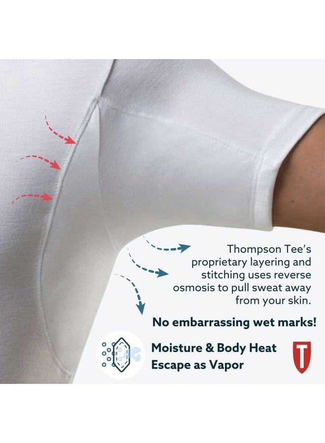 THOMPSON TEE The Thompson Tee Sweatproof Undershirt for Men with Underarm Sweat Pads (Slim Fit, Crew Neck) (White, 2XL) - Image 3