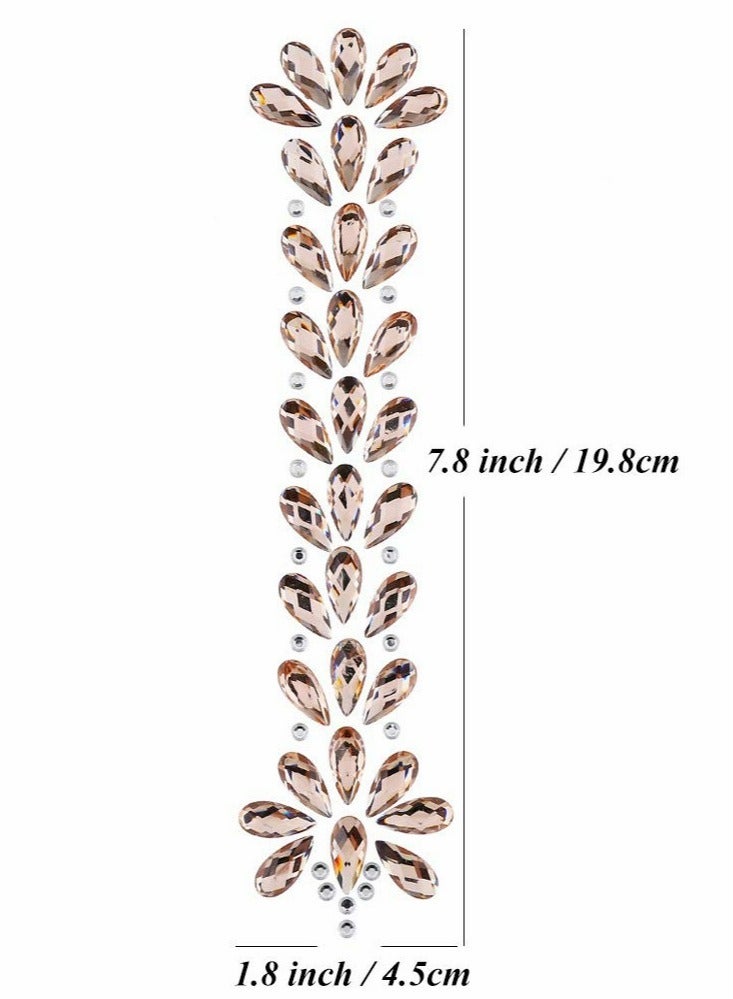 Excefore Hair Gems Stickers, Face Body Jewels Stickers Eyes Forehead, Mermaid Rhinestone Glitter with Self Adhesive Crystal Tears Paste for Masquerade Festival Party - Image 3