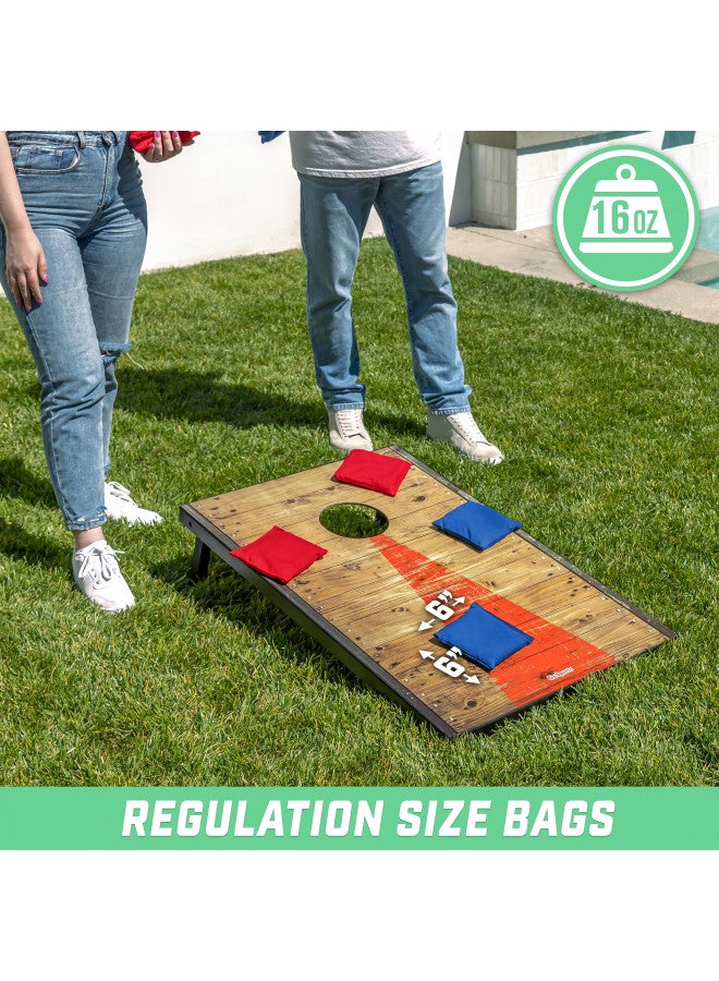 GoSports GoSports Official Regulation Cornhole Bean Bags Set (8 All Weather Bags) - Red and Blue - Image 4