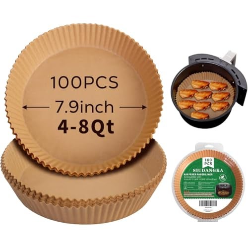SIUDANGKA Air Fryer Liners for Ninja Air Fryer, 100 Pcs Disposable Paper Liner for most 4-8QT AirFryer - Image 1