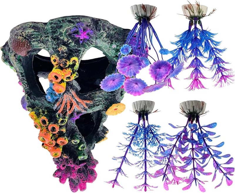 برج المرجان ألوان مائية واقعية تحت الماء مجموعة راتنج المرجان لتنسيق مناظر حوض أسماك الأحياء المائية - Image 5