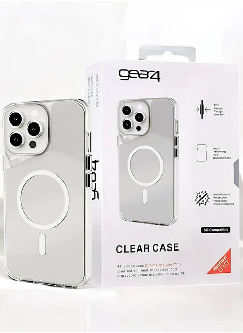iPhone 13 Pro Shockproof Case, Magnetic Anti-Scratch Protective Cover Supports Wireless Charging MageSafe, Made of High Quality TPU - Clear