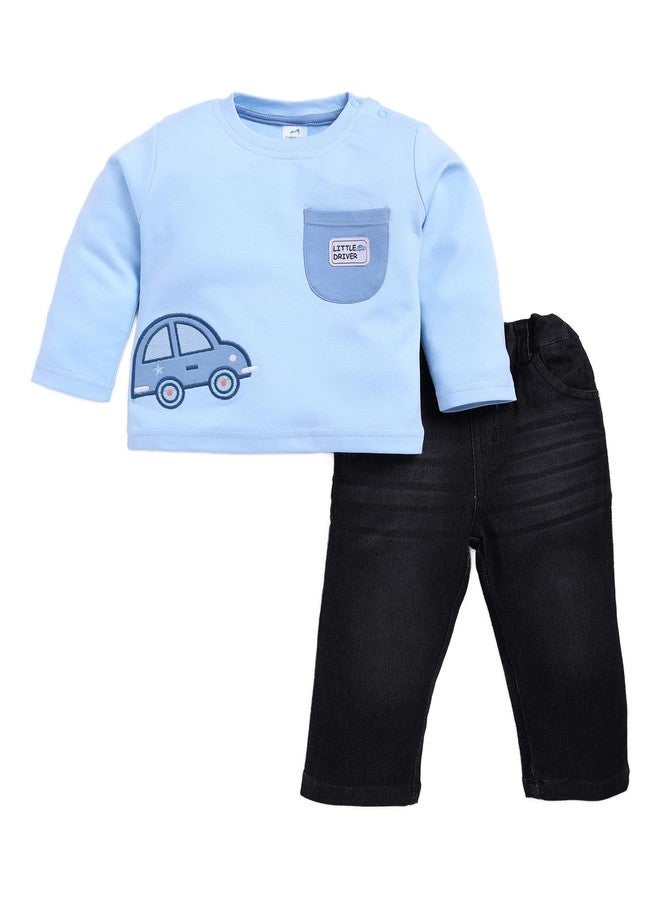 Dollar Junior Tiny Crews Baby Boys Casual T-Shirt Pant Set,6-9M - Image 1