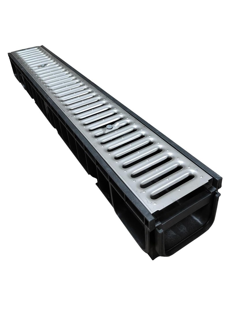 RACO RACO Floor Grating | Drainage Channel Grate for Garage, Water Rain Storm, Shower, Wet Room, Garden, Driveway – 1Mtr Length (Stainless Steel)  - Image 1