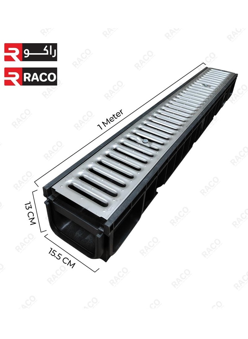 RACO RACO Floor Grating | Drainage Channel Grate for Garage, Water Rain Storm, Shower, Wet Room, Garden, Driveway – 1Mtr Length (Stainless Steel)  - Image 3