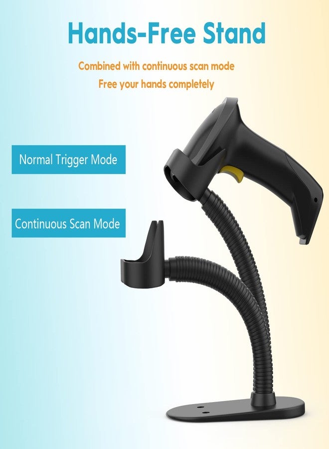 NADAMOO Wireless Barcode Scanner with Stand 2-in-1 2.4G Wireless & Wired USB Bar Code Scanner Handheld Laser Bar Code Reader Automatic Hand Scanner for Computer POS Warehouse Inventory Library - Image 5