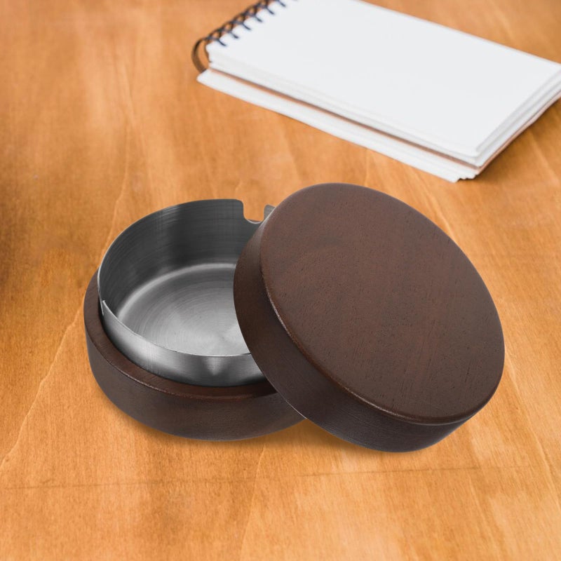 Stainless Steel Smoking Ashtray with Lid Round Cigarette Butt Container for Home Office - Image 5