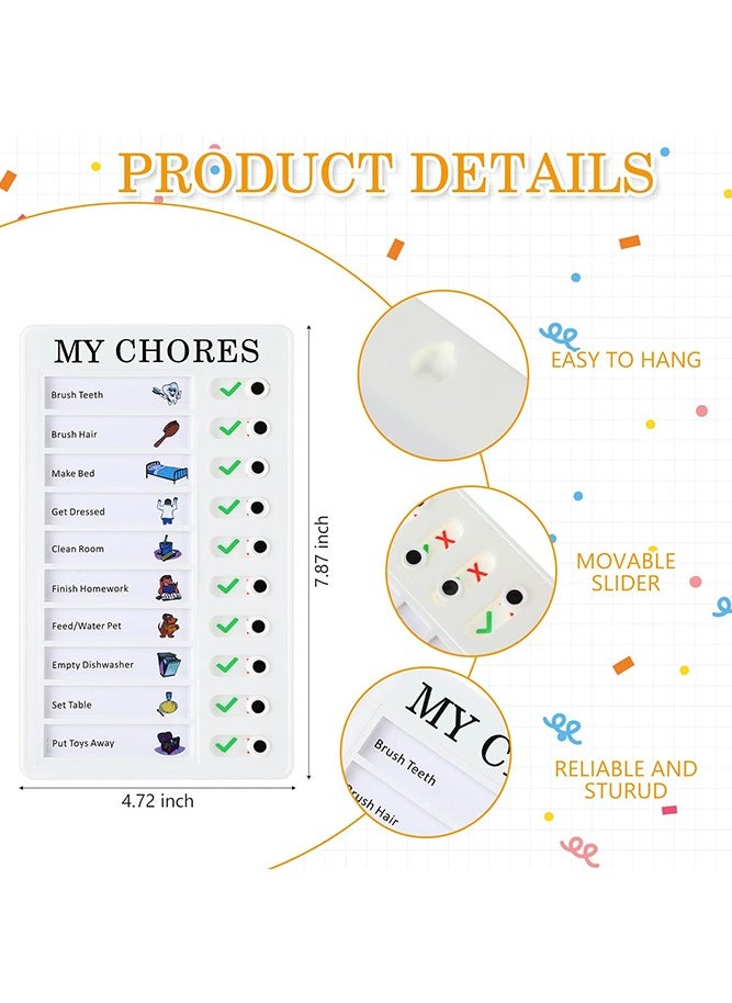 Generic - Sliding Chores Chart Plastic Checklist Board, Detachable Reusable Plastic Daily to Do List Memo for Home Routine Planning Kids Planner Schedule Reminder, 1 Pcs White - Image 1