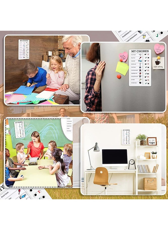 Generic - Sliding Chores Chart Plastic Checklist Board, Detachable Reusable Plastic Daily to Do List Memo for Home Routine Planning Kids Planner Schedule Reminder, 1 Pcs White - Image 1
