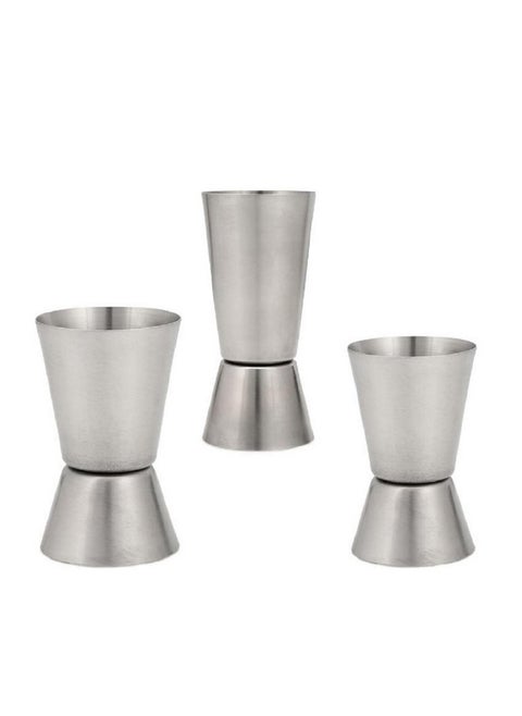 Dynore Stainless Steel Double Sided Set of 3 Tall Peg Measure Set- 15/30, 20/40, 30/60 ml