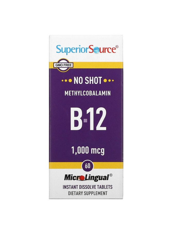 Superior Source Methylcobalamin B-12, 1,000 mcg, 60 MicroLingual Instant Dissolve Tablets  - Image 1