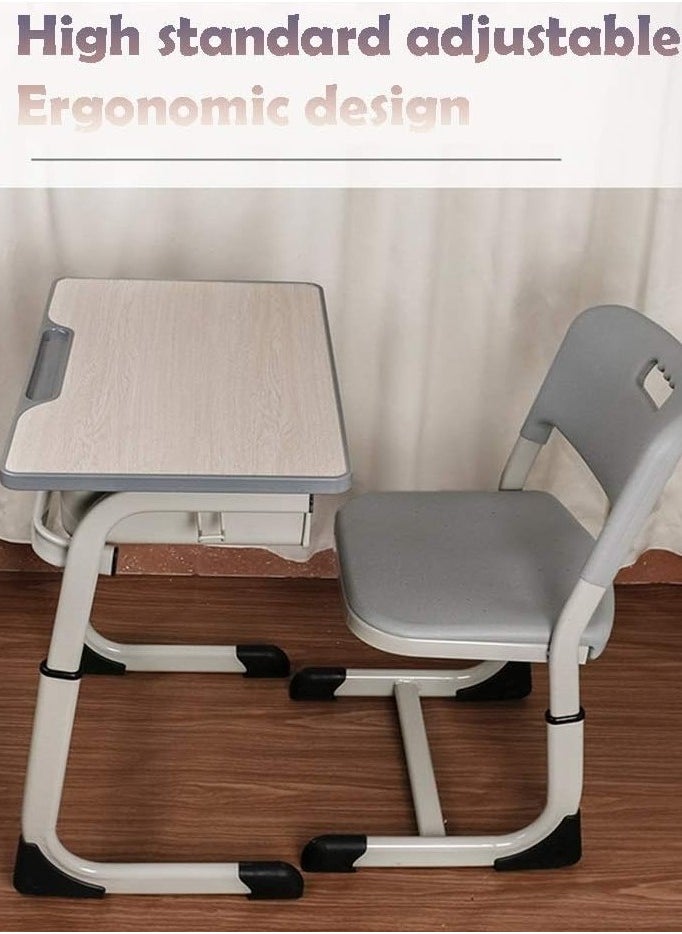 Generic - Kids Desk and Chair Set Height Adjustable Ergonomic,Study Desk for Students,Childs Study School Table Suitable for School, Counseling Training Class - Image 1