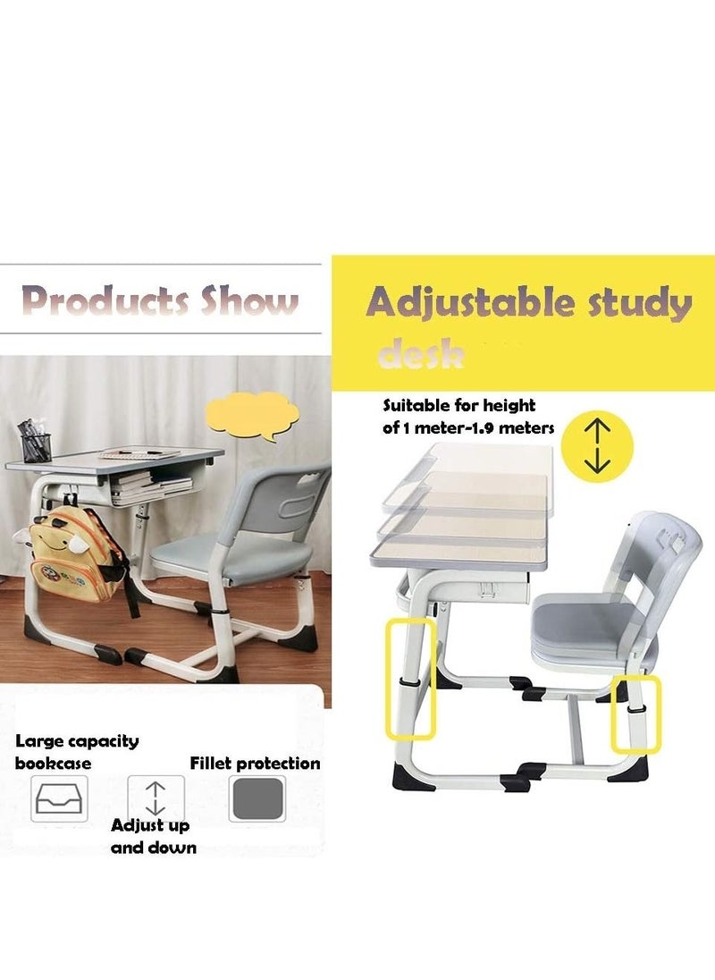 Generic - Kids Desk and Chair Set Height Adjustable Ergonomic,Study Desk for Students,Childs Study School Table Suitable for School, Counseling Training Class - Image 1