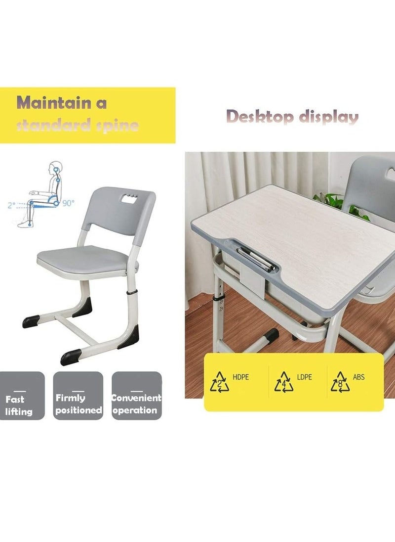 Generic - Kids Desk and Chair Set Height Adjustable Ergonomic,Study Desk for Students,Childs Study School Table Suitable for School, Counseling Training Class - Image 1