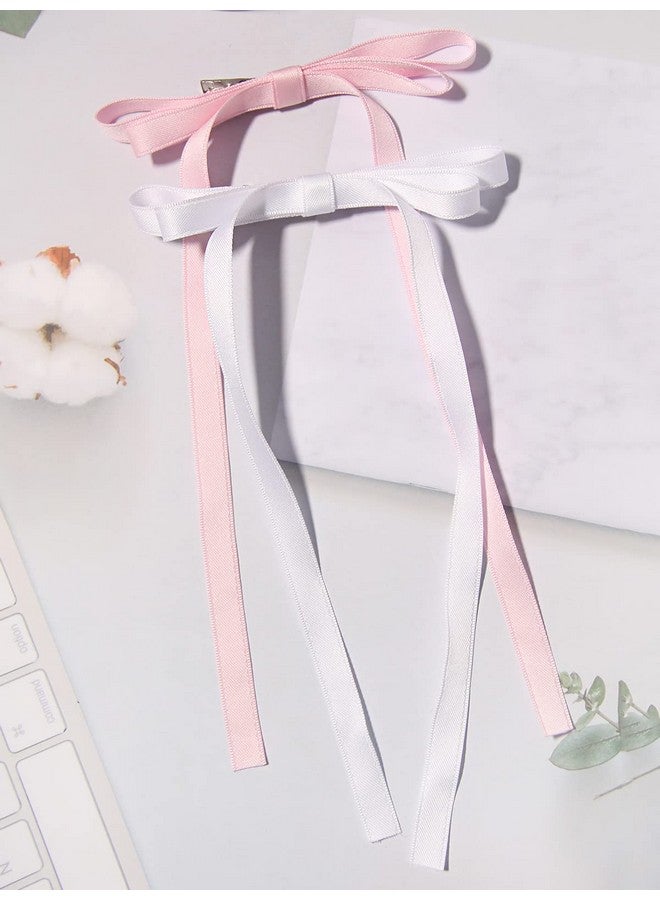 LFOUVRE Fouvre Bow Hair Clips For Women 6Pcs Hair Bow Clip For Girl Bowknot Hair Ribbon For Women Hair Clip With Long Tail Tassel Hair Bows For Women Bow Clip Barrette Hairpin Hair Accessories For Women - Image 4