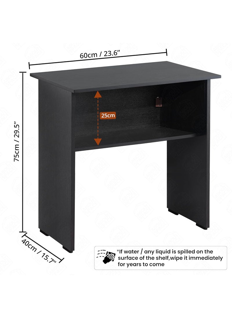 ABOUT SPACE Study Table for Students with UnderDesk Storage Shelf Office Table for Desktop PC Laptop Drawing Computer Table for Home Office Multipurpose Table Black MahoganyL60 x B40 x H75cm