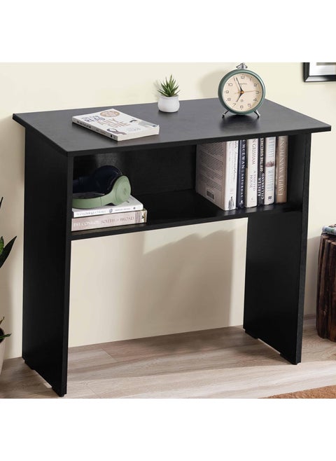 ABOUT SPACE Study Table for Students with UnderDesk Storage Shelf Office Table for Desktop PC Laptop Drawing Computer Table for Home Office Multipurpose Table Black MahoganyL60 x B40 x H75cm