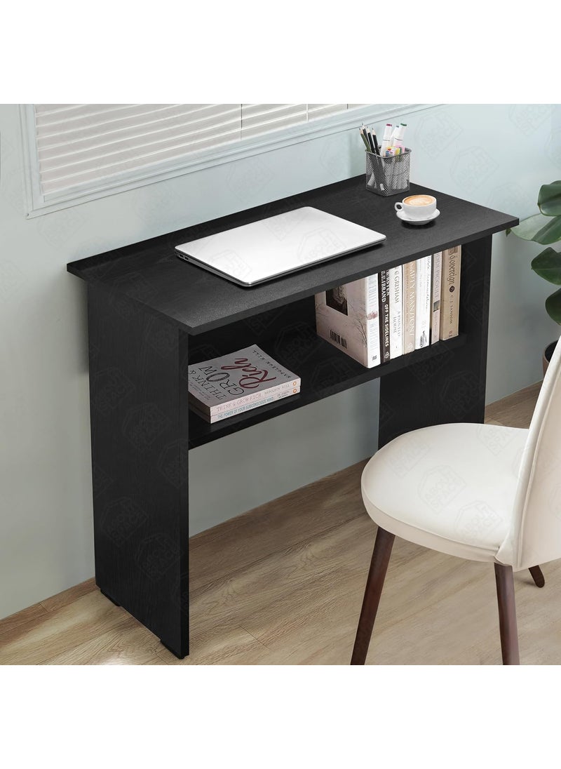 ABOUT SPACE Study Table for Students with UnderDesk Storage Shelf Office Table for Desktop PC Laptop Drawing Computer Table for Home Office Multipurpose Table Black MahoganyL60 x B40 x H75cm