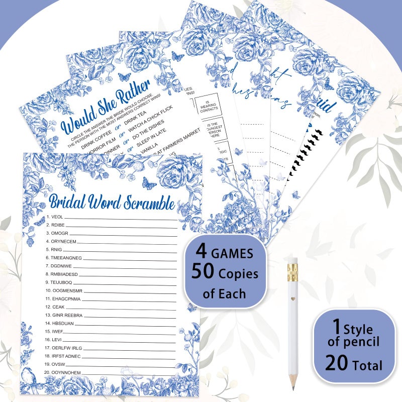 Silipull Bridal Shower Games Set for 50 Guests Includes Bingo, He Said She Said, Scramble, Would She Rather, Advice and Wishes Wedding Games Double Sided with Wooden Box, 20 Pencils (Lemon) - Image 3