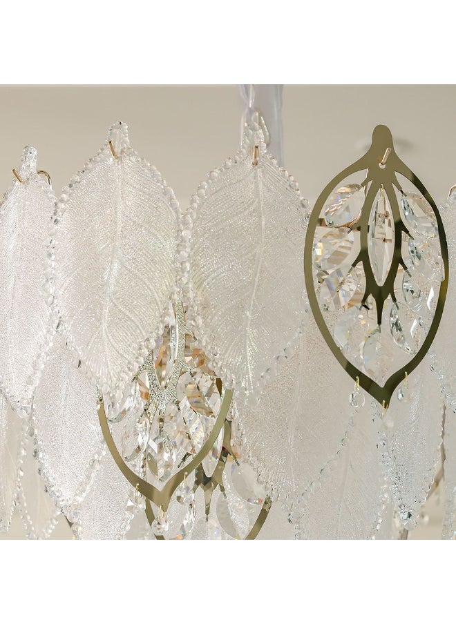 DANUBE HOME - Danube Home Maples Crystal Chandelier For Bedroom| 12- Lights Indoor Lighting Fixture With E14 Socket| Metal Frame With Clear Finish| Hanging Lights|Ceiling Lights| L60xW60xH45cm (1 Year Warranty) - Image 1