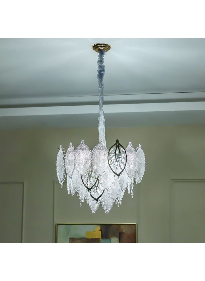 DANUBE HOME - Danube Home Maples Crystal Chandelier For Bedroom| 12- Lights Indoor Lighting Fixture With E14 Socket| Metal Frame With Clear Finish| Hanging Lights|Ceiling Lights| L60xW60xH45cm (1 Year Warranty) - Image 1