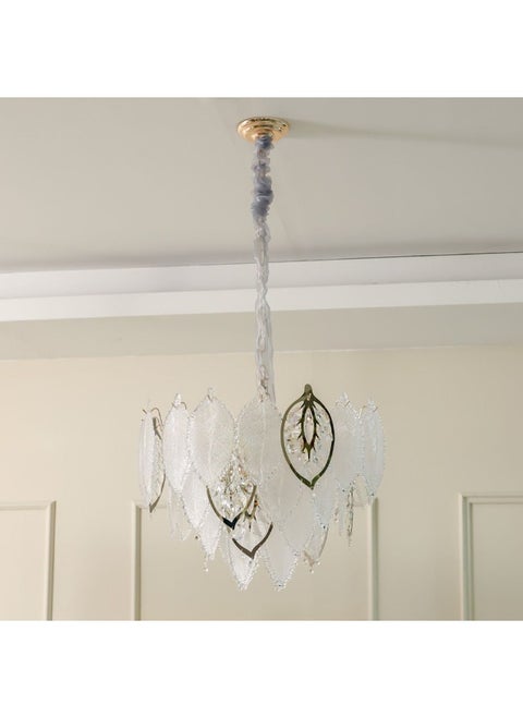 Danube Home Maples Crystal Chandelier For Bedroom| 12- Lights Indoor Lighting Fixture With E14 Socket| Metal Frame With Clear Finish| Hanging Lights|Ceiling Lights| L60xW60xH45cm (1 Year Warranty)