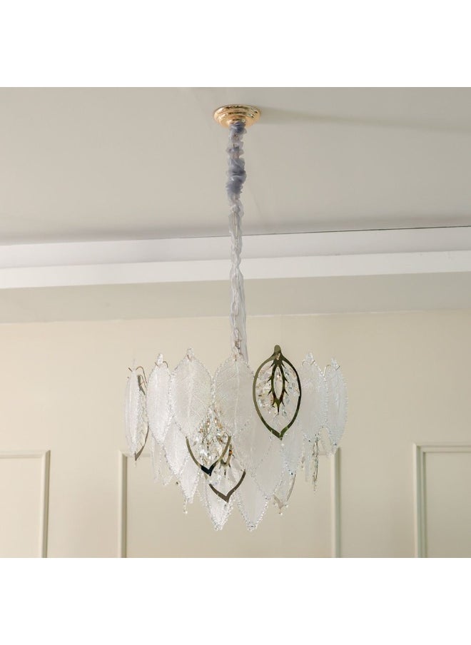 DANUBE HOME - Danube Home Maples Crystal Chandelier For Bedroom| 12- Lights Indoor Lighting Fixture With E14 Socket| Metal Frame With Clear Finish| Hanging Lights|Ceiling Lights| L60xW60xH45cm (1 Year Warranty) - Image 1