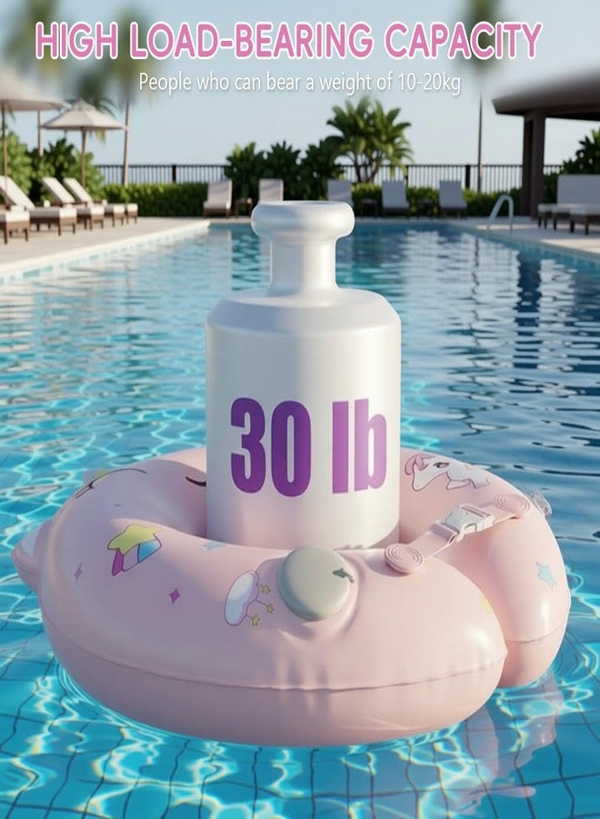 Proberos® Inflatable Baby Float Ring for 0-3 Months Age, Soft PVC Unicorn Swim Ring for Infants & Toddlers, Press-&-inflate Design, Adjustable Float Swim Float Tube for Bathing & Swimming, 12.5-48cm - Image 4