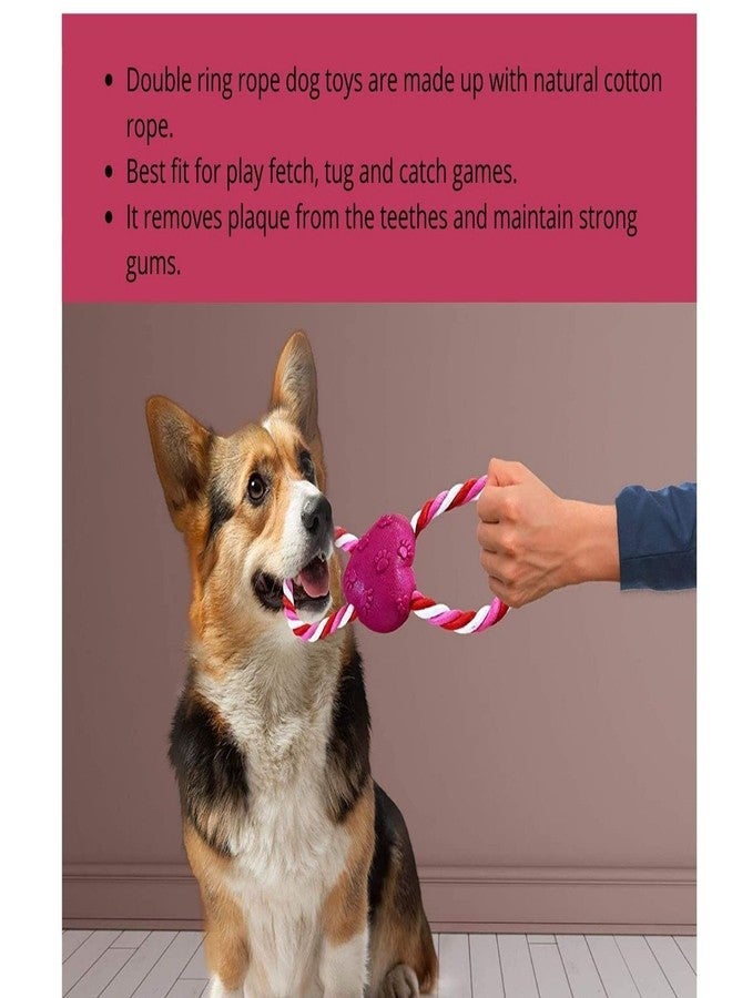PawCloud Cotton Chew Dog Rope Toy, Double Ring Dog Chew Tug Toy, Large, Multicolor - Image 5