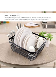 Bonita Dish Drying Storage Rack With Utensils Holder Multi Functional Metal Rustproof Countertop Large Capacity Dish Rack Dish Stand  - Image 2