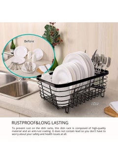 Bonita Dish Drying Storage Rack With Utensils Holder Multi Functional Metal Rustproof Countertop Large Capacity Dish Rack Dish Stand  - Image 3