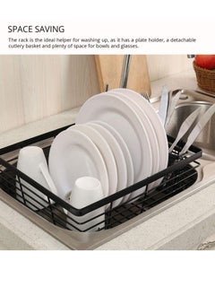 Bonita Dish Drying Storage Rack With Utensils Holder Multi Functional Metal Rustproof Countertop Large Capacity Dish Rack Dish Stand  - Image 4