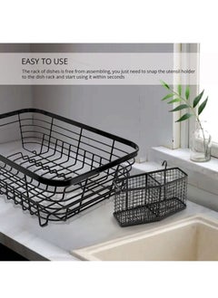 Bonita Dish Drying Storage Rack With Utensils Holder Multi Functional Metal Rustproof Countertop Large Capacity Dish Rack Dish Stand  - Image 5