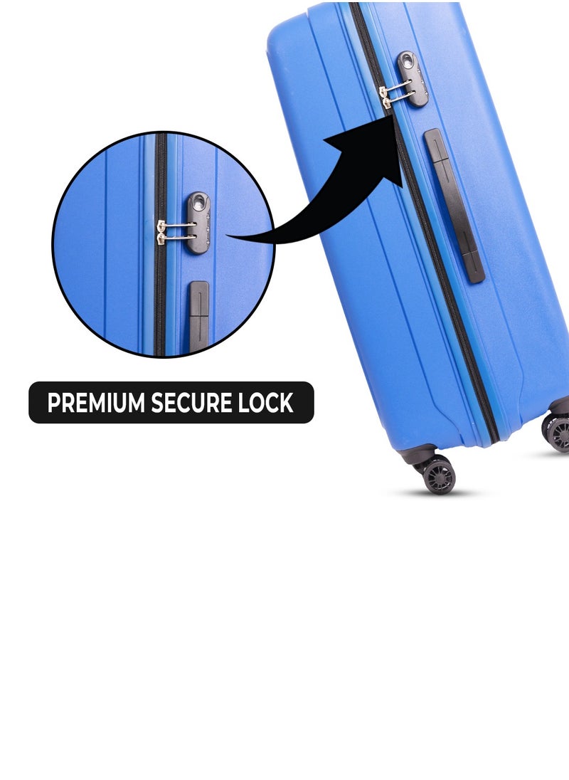 Skybags - ZAP Checked Luggage Trolley| Hardcase Polypropylene Material| 3-Digit Combination Lock | 360° Degree Wheel Rotation| Madium-24 Inch- Blue - Image 1