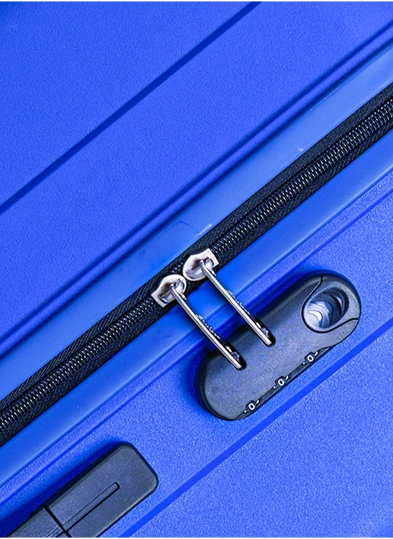 Skybags - ZAP Checked Luggage Trolley| Hardcase Polypropylene Material| 3-Digit Combination Lock | 360° Degree Wheel Rotation| Madium-24 Inch- Blue - Image 1