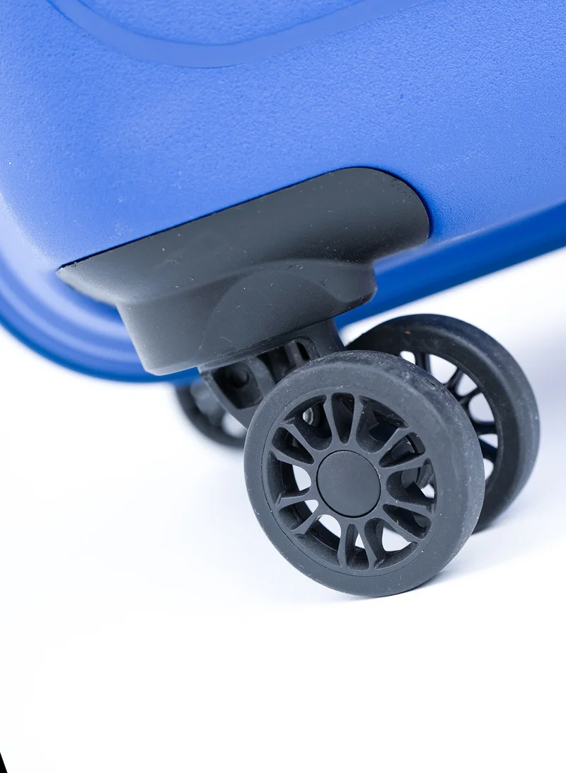 Skybags ZAP Checked Luggage Trolley| Hardcase Polypropylene Material| 3-Digit Combination Lock | 360° Degree Wheel Rotation| Madium-24 Inch- Blue