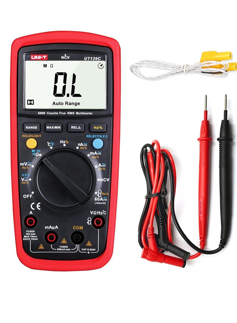 UNI-T UT139C Digital Multimeter AD/DC Voltage Current Tester with Resistance Capacitance NCV Test and Temperature Measurement - Image 1