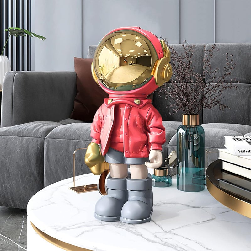 EZ4ENCE تماثيل رواد الفضاء EZ4ENCE، منحوتة رائد الفضاء، فنون حديثة، تمثال أحمر فاقع، زينة الغرفة للرجال، المنزل والحرف اليدوية، إكسسوارات المكتب، زينة الطاولة، غرفة المعيشة، المكتب، رف الكتب... - Image 3