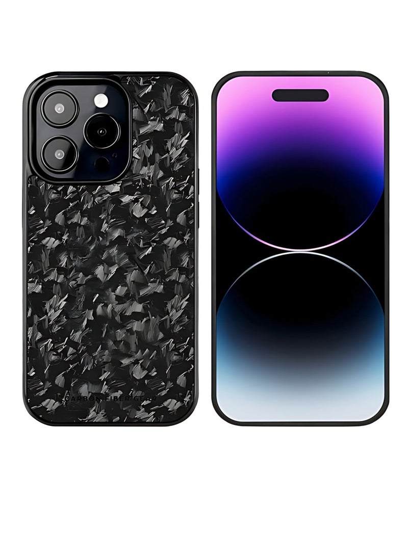 SOLARAE Luxurious Real Carbon Fiber iPhone Case - Lightweight, Drop Protection (iPhone 15 Pro) Black - Image 1