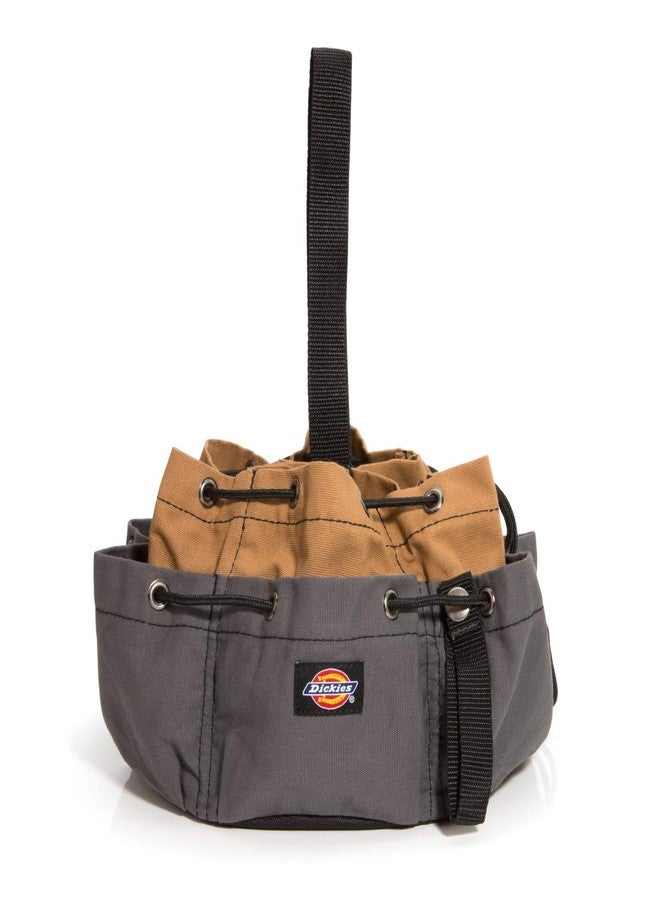 Dickies 12-Pocket Drawstring Work/Tool Bag, Heavy-Duty Drawstrings for Quick-Closure, Snap-Secured Tape Strap, Durable Canvas Construction, Grey/Tan - Image 1